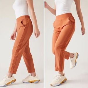 NWT- ATHLETA Brooklyn Ankle Pant - Burnt Rust/Orange Color Size 8